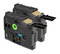 Cruxer Compatible con Brother P-Touch TZe-354 Gold Lamined Bandas, Oro sobre Negro 0,94 pulgadas 24 mm x 8 m Cinta de escritura Reemplazo para Brother PT-P710BT PT-P700 PT-E550WVP PT-P750W PT-2730VP