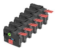 Cruxer Compatible con Brother P-touch TZe-451 Red Lamined Bandas, Negro sobre Rojo 0.94'' 24mm x 8m Cinta de escritura Reemplazo para Brother PT-P710BT PT-P700 PT-E550WVP PT-P750W PT-2730VP (paquete