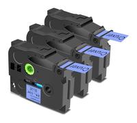 Cruxer Compatible con Brother P-touch TZe-551 Blue Lamined Bandas, Negro sobre Azul 0.94'' 24mm x 8m Cinta de escritura Reemplazo para Brother PT-P710BT PT-P700 PT-E550WVP PT-P750W PT-2730VP (paquete