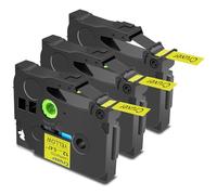 Cruxer Compatible con Brother P-touch TZe-631 Amarillo Laminado Cintas, Negro sobre Amarillo 0.47'' 12mm x 8m Cinta de escritura Recambio para Brother PT-H100R PT-200 PT-H105 PT-H110 PT-D410