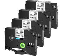 Cruxer Compatible con Brother TZE S231 12 mm 0.45 pulgadas extra fuerte cinta adhesiva texto negro sobre cinta blanca para PTouch Cube PTE550 PTP750 PTD210 PTD450 PTH110 PTD400AD PT710BT Label