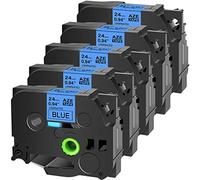 Cruxer Compatible con Brother TZE551 TZ551 24 mm 2.54 cm cinta de repuesto de cinta negra sobre azul para P Touch PTD600 D600VP PTP700 P750W P900W P950NW PTP710BT PT 9600 PT H500LI Label Makers,