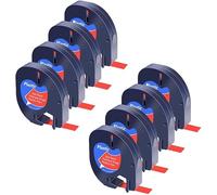 Cruxer Compatible con Dymo Letra Tag Cinta de etiquetas Letra Tag 91223 S0721680, texto negro sobre rojo, 12 mm x 4 m, cinta de escritura de repuesto para Dymo LT-100H LT-100T XR QX dispositivo de