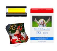 Cruxer Compatible para Canon Selphy CP1300 CP1500 Papel fotográfico KP-36in KP-36 3115B001(AA) 10x15 Photo Paper for Cannon Selphy CP910 CP780 CP760 CP1000 CP1200, 36 hojas de papel + 1 Cartucho Ink