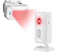 Cruxer Detector de Movimiento Alarma de Seguridad PIR Inalámbrica para Seguridad en el Hogar, Timbre de Bienvenida a Tiendas, Alerta de Buzón, Llamada a Cuidador de Ancianos (1 Sensor & 1 Receptor)