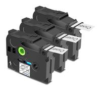 Cruxer Juego de 3 cintas laminadas transparentes compatibles con Brother P-touch TZe-151, negro sobre transparente, 24 mm x 8 m, cinta de escritura de repuesto para Brother PT-P700 PT-E550WVP PT-P750W