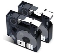 Cruxer Pack de 2 cintas de etiquetas compatibles con Dymo IND A18483 S0718210, de poliéster, negro sobre blanco, 12 mm x 5,5 m, repuesto para Dymo Rhino 4200 6000 LabelWriter 450 Duo ILP 219 3M PL150