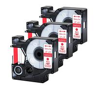 Cruxer Pack de 3 cintas de etiquetas de nailon compatibles con Dymo Flexible A18490 S0718080, negro sobre amarillo, 12 mm x 3,5 m, repuesto para Dymo Rhino 4200 6000 LabelWriter 450 Duo ILP 219 3M