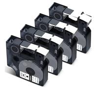 Cruxer Pack de 4 cintas de etiquetas compatibles con Dymo D1 45800 S0720820 A45800, negro sobre transparente, 19 mm x 7 m, repuesto para Dymo LabelManager 300 360D 500TS Labelpoint 300 350 LabelWriter