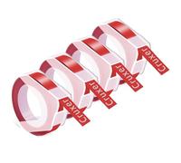 Cruxer Pack de 4 cintas de repujado compatibles con Dymo 3D S0898150 520102, color rojo, 9 mm x 3 m, cinta de escritura de repuesto para 814580 1595GY 18577 20008CP Motex E-101 E-303 rotulador