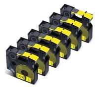 Cruxer Pack de 6 cintas de etiquetas compatibles con Dymo D1 45808 S0720880 A45808, negro sobre amarillo, 19 mm x 7 m, repuesto para Dymo LabelManager 300 360D 500TS Labelpoint 300 350 LabelWriter 450
