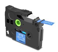 Cruxer Paquete de 1 cinta de escritura compatible con Brother P-touch TZe-535, color blanco sobre azul de 0,47 pulgadas, 12 mm x 8 m, cinta de escritura de repuesto para Brother PT-H100R PT-200