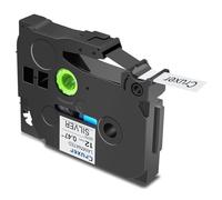 Cruxer Paquete de 1 cinta laminada compatible con Brother P-touch TZe-M931 negro mate, negro sobre plata de 0,47 pulgadas, 12 mm x 8 m, cinta de escritura de repuesto para Brother PT-H100R PT-H105