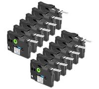 Cruxer Paquete de 12 cintas laminadas compatibles con Brother P-touch TZe-M931, negro mate sobre plata, 0,47 pulgadas, 12 mm x 8 m, cinta de escritura de repuesto para Brother PT-H100R PT-H105 PT-H110