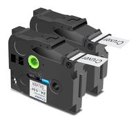 Cruxer Paquete de 2 cintas laminadas compatibles con Brother P-touch TZe-M951, negro mate sobre plata, 0,94 pulgadas, 24 mm x 8 m, cinta de escritura de repuesto para Brother PT-P710BT PT-E550W