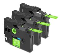 Cruxer Paquete de 3 cintas laminadas compatibles con Brother P-touch TZe-MQG35, color verde mate, blanco sobre verde 0,47 pulgadas, 12 mm x 5 m, cinta de escritura de recambio para Brother PT-H100R
