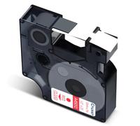 Cruxer Paquete de 30 cintas de etiquetas compatibles con Dymo D1 45012 S0720520 A45012, rojo sobre transparente, 12 mm x 7 m, repuesto para Dymo LabelManager 160 210D 500TS Labelpoint 100 350