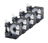 Cruxer Paquete de 4 tubos termorretráctiles de repuesto para Rhino A18057 18057 de 3/4 pulgadas de 19 mm, cinta de etiquetas de alambre industrial negro sobre blanco, compatible con etiquetadora Rhino