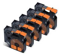 Cruxer Paquete de 5 cintas de etiquetas de vinilo compatibles con Dymo IND 18436 S0718500 A18436, negro sobre naranja, 19 mm x 5,5 m, repuesto para Dymo Rhino 4200 5000 5200 6000 ILP 219 3M PL150 3M