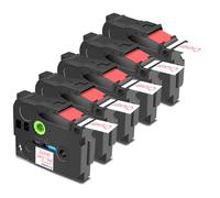 Cruxer Paquete de 5 cintas laminadas compatibles con Brother P-touch TZe-252, color rojo sobre blanco de 1 pulgada, 24 mm x 8 m, cinta de escritura de repuesto para Brother PT-P710BT PT-P700