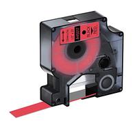 Cruxer Paquete de 6 cintas de etiquetas negras sobre rojas compatibles con DYMO D1 45017 de 12 mm y 1/2 pulgadas