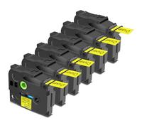 Cruxer Paquete de 6 cintas laminadas compatibles con Brother P-touch TZe-S651, color negro sobre amarillo, 24 mm x 8 m, cinta de escritura de repuesto para Brother PT-P710BT PT-E550WVP PT-P750W