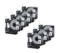 Cruxer Paquete de 7 tubos termorretráctiles de repuesto para Rhino A18053 18053 de 9 mm, cinta de etiquetas de alambre industrial negro sobre blanco para etiquetadora Rhino 4200 Rhino 5000 Rhino 5200