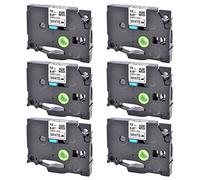 Cruxer Repuesto para Brother Cinta de tela para planchar Tze FA231 Negro sobre blanco Cinta de etiqueta de ropa funciona con Brother Ptouch PT H110 PT P300BT PT H107B PT D210VP PT D200 PT D210, 12 mm