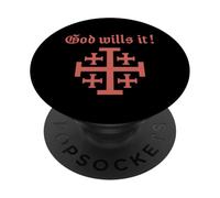 Cruz Católica de Jerusalén - Deus Vult - Dios lo Quiere PopSockets PopGrip Adhesivo