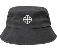 Cruz Católica De Jerusalén Sombrero De Pescador Ancha Gorra De Pescador para Hombres Mujeres, Fiestas Festivales Caza Protección UV Sun Sombrero