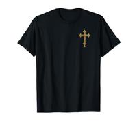 Cruz católica Romana. Emblema Estilo Bolsillo (sin Bolsillo Real) Camiseta