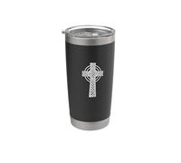 Cruz celta irlandesa cristiana católica religiosa de Pascua Vaso térmico de acero inoxidable de doble pared