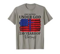 Cruz con la Bandera de Christian Patriot «Una nación bajo Dios» 250 Camiseta