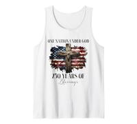 Cruz con la Bandera de Christian Patriot «Una nación bajo Dios» 250 Camiseta sin Mangas