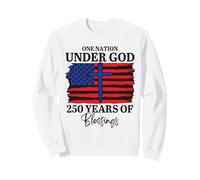 Cruz con la Bandera de Christian Patriot «Una nación bajo Dios» 250 Sudadera