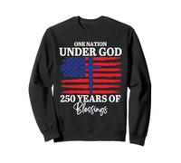 Cruz con la Bandera de Christian Patriot «Una nación bajo Dios» 250 Sudadera