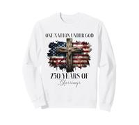 Cruz con la Bandera de Christian Patriot «Una nación bajo Dios» 250 Sudadera