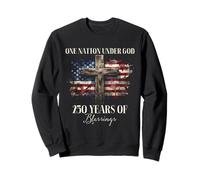 Cruz con la Bandera de Christian Patriot «Una nación bajo Dios» 250 Sudadera