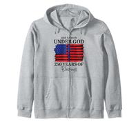 Cruz con la Bandera de Christian Patriot «Una nación bajo Dios» 250 Sudadera con Capucha