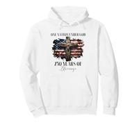 Cruz con la Bandera de Christian Patriot «Una nación bajo Dios» 250 Sudadera con Capucha
