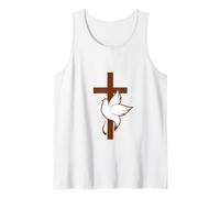 Cruz con Paloma Blanca - Símbolo de Fe, Paz y Esperanza Camiseta sin Mangas