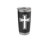 Cruz Cristiana Blanca Jesús Dios Biblia Religiosa Vaso térmico de acero inoxidable de doble pared