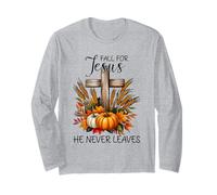 Cruz Cristiana de Acción de Gracias Biblia Religiosa Caída Manga Larga