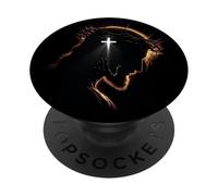 Cruz Cristiana Jesús Es Rey Fe Religioso Dios Cara PopSockets PopGrip Adhesivo