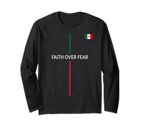 Cruz Cristiana Mexicana Bandera México Arte Dios Fe Sobre El Miedo Manga Larga