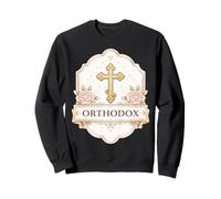 Cruz Cristiana ortodoxa Oriental Oriental para Mujer y niña Floral Sudadera