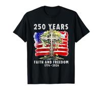 Cruz Cristiana patriótica de la Bandera de la Libertad de fe de 250 años Camiseta
