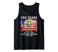 Cruz Cristiana patriótica de la Bandera de la Libertad de fe de 250 años Camiseta sin Mangas