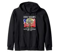 Cruz Cristiana patriótica de la Bandera de la Libertad de fe de 250 años Sudadera con Capucha