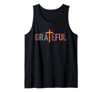 Cruz de Acción de Gracias de fe Cristiana agradecida Camiseta sin Mangas